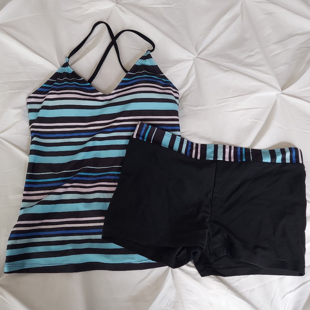 Tankini with boy-shorts